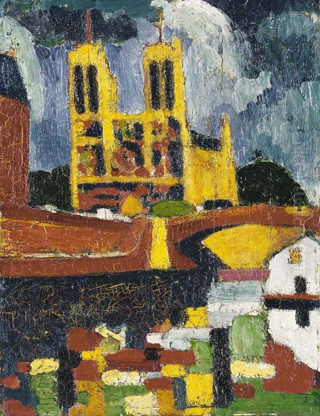 Notre Dame Oil Painting by Henry Lyman Sayen