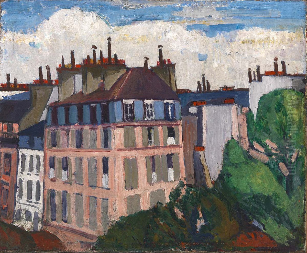 Rooftops, Paris Oil Painting by Henry Lyman Sayen