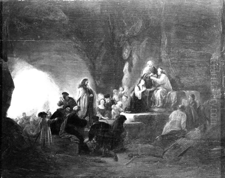 The Raising of Lazarus Oil Painting by Jacob Willemsz de Wet