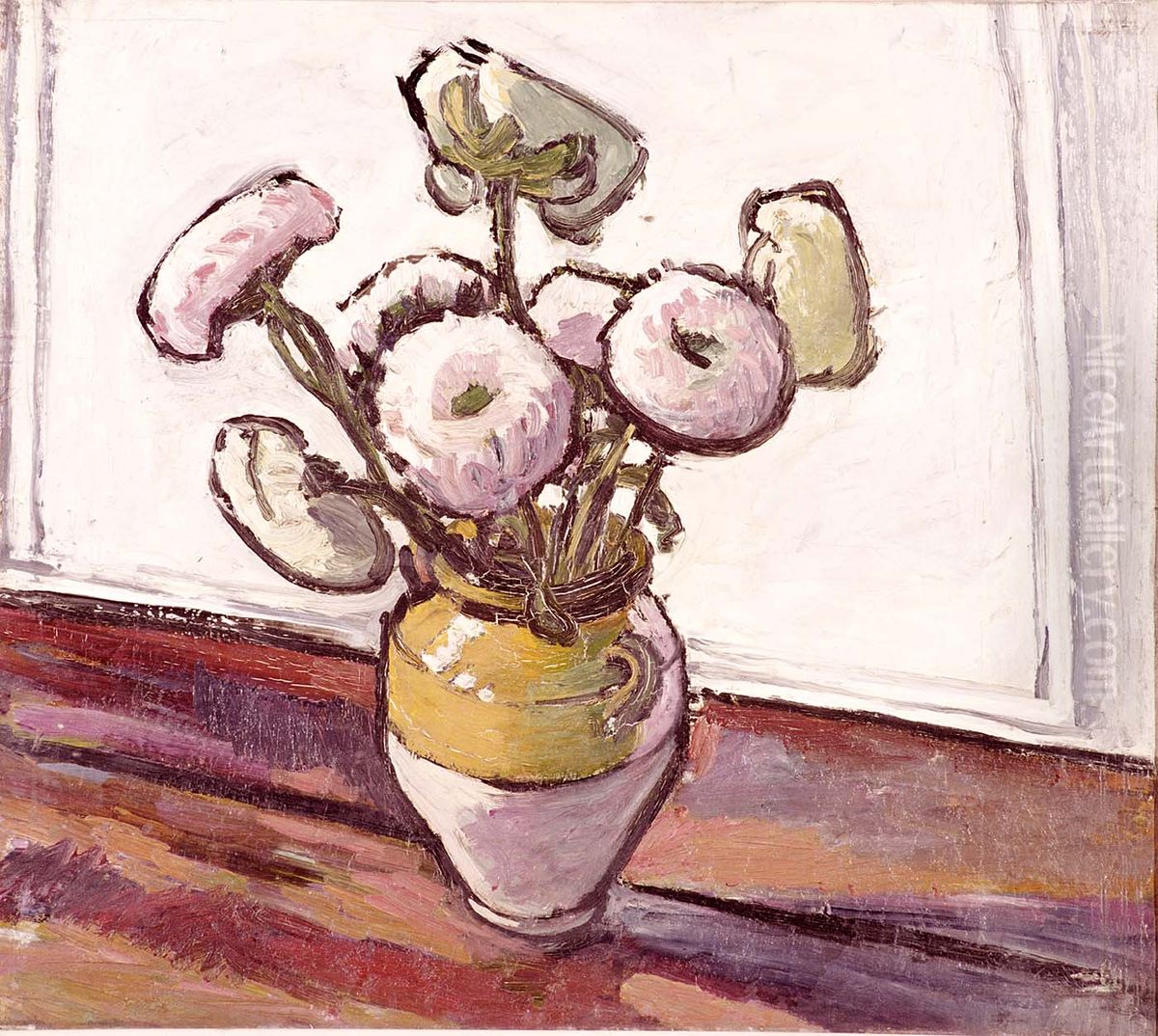 Zinnias Oil Painting by Henry Lyman Sayen