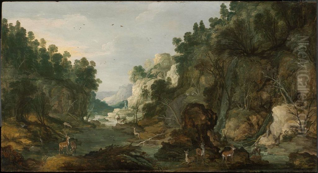 Forest Gorge Oil Painting by Joos de Momper the Younger