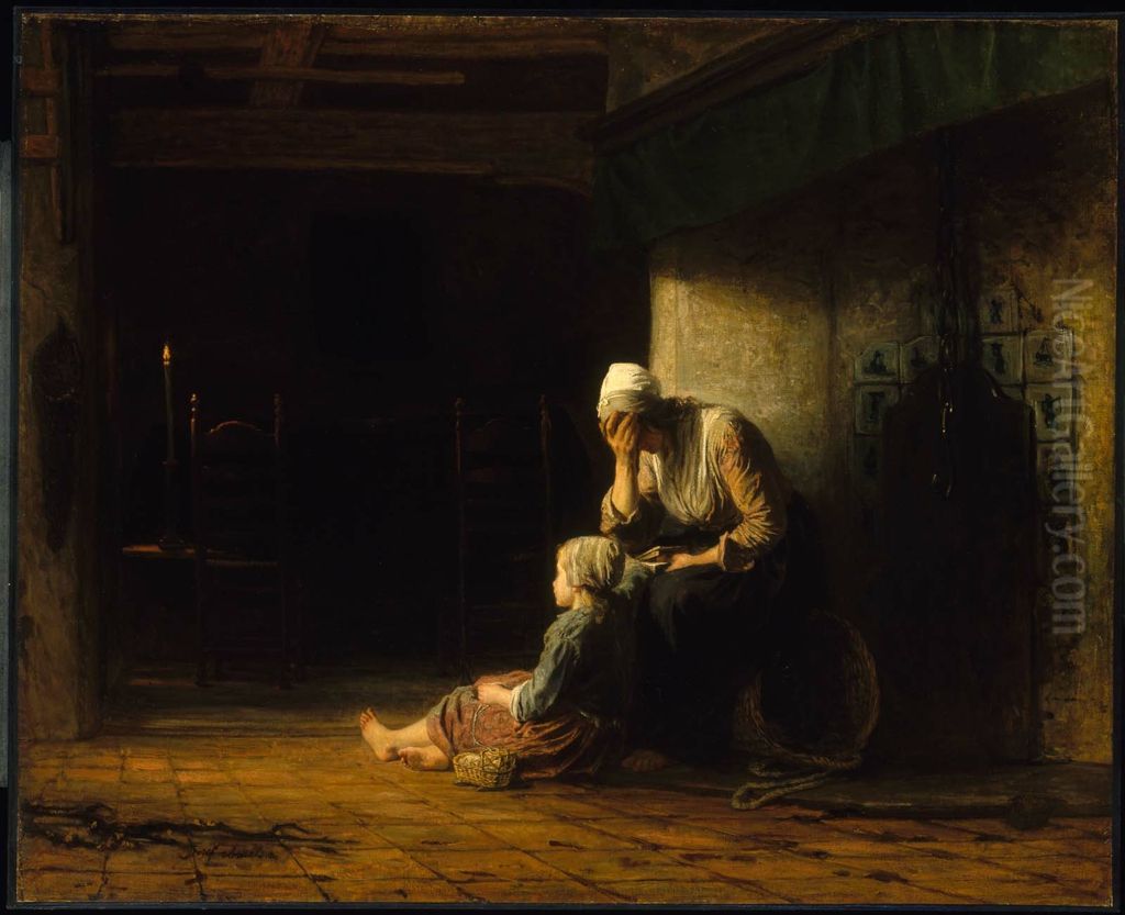 The Day before Parting Oil Painting by Jozef Israels