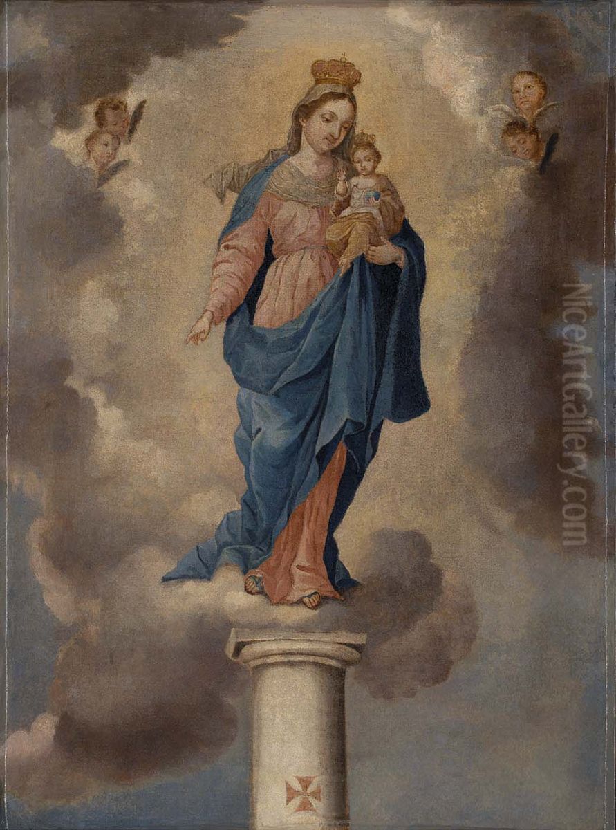La Virgen del pilar Oil Painting by Jose Campeche