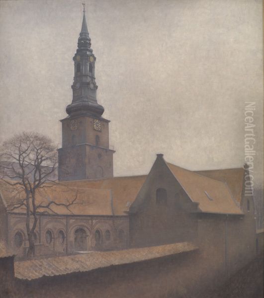 Petri Kirke Oil Painting by Vilhelm Hammershoi