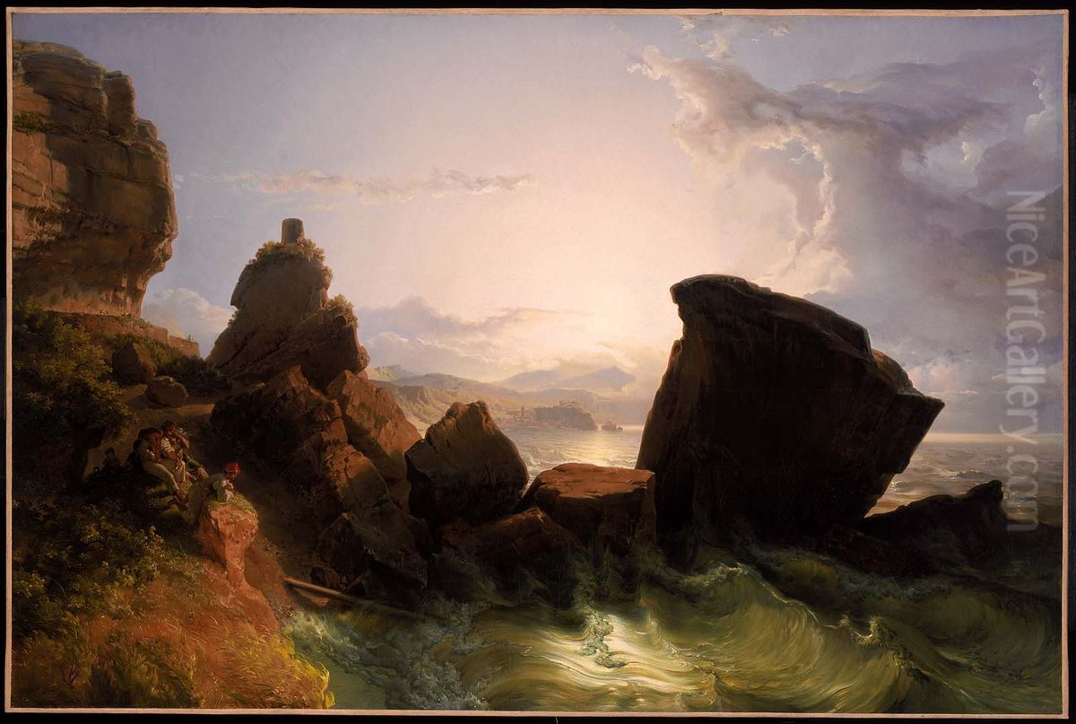 The Bay of Naples Oil Painting by Lancelot Theodore Turpin De Crisse