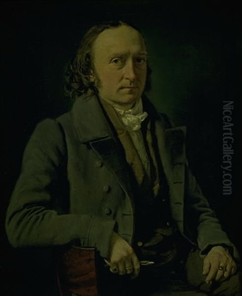 Self-Portrait Oil Painting by Christian Albrecht Jensen