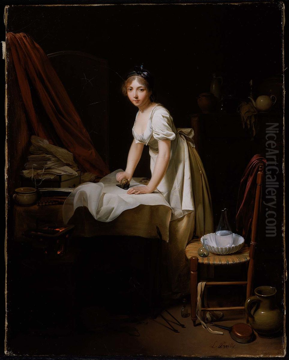 Young Woman Ironing Oil Painting by Louis-Leopold Boilly