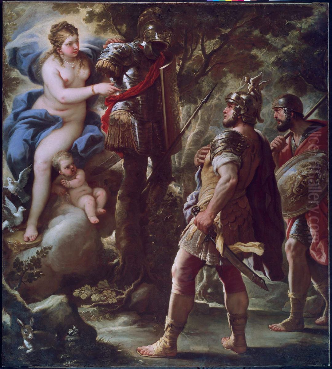 Venus Giving Arms to Aeneas Oil Painting by Luca Giordano Venus Giving Arms to Aeneas Oil Painting by Luca Giordano
