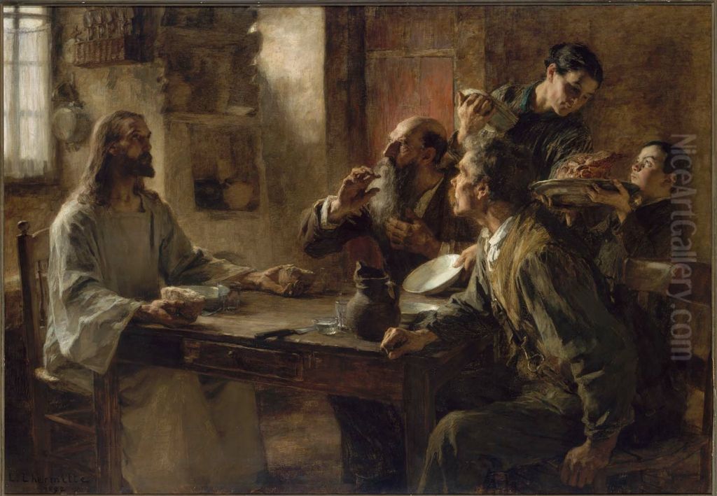 Friend of the Humble (Supper at Emmaus) Oil Painting by Leon Augustin Lhermitte