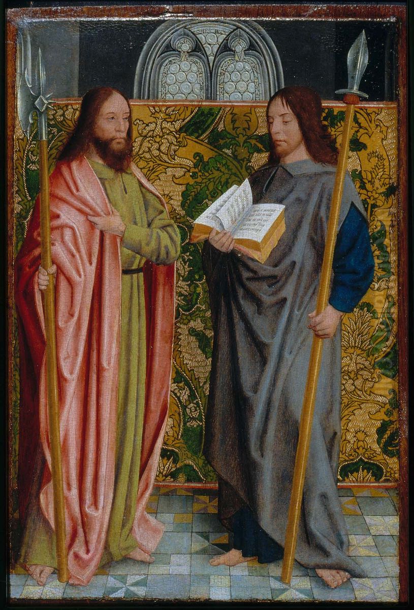 Saints Matthias and Matthew Oil Painting by Master of the Holy Kinship the Younger
