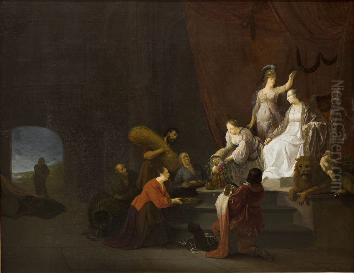 Allegori pa freden. Pax krones af Minerva Oil Painting by Willem De Poorter