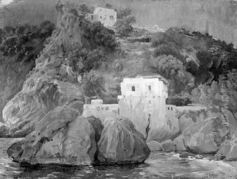 A coastline. Amalfi, Italy Oil Painting by Theodor Esbern Philipsen