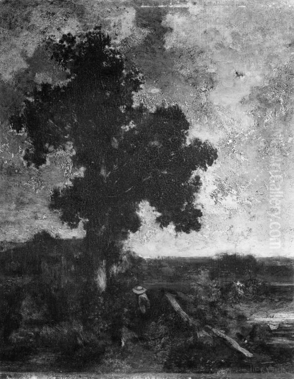 Big Tree Oil Painting by Adolphe Hervier