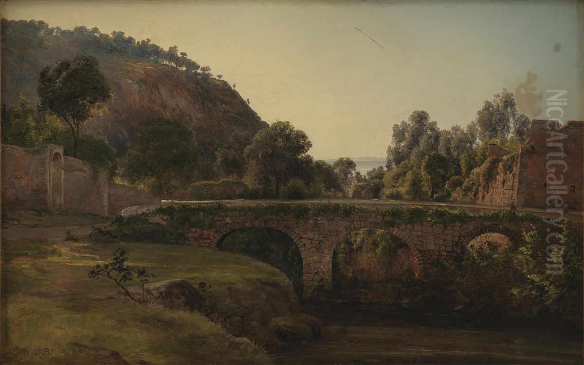 A Bridge near Sorrento Oil Painting by Thorald Brendstrup A Bridge near Sorrento Oil Painting by Thorald Brendstrup