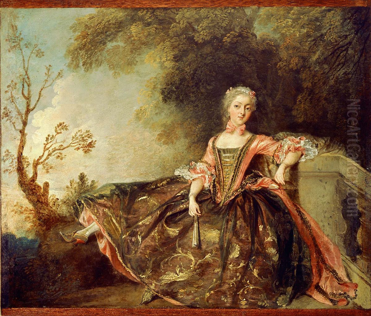 Portrait of a Dancer (Mademoiselle Marie Salle?) Oil Painting by Nicolas Lancret