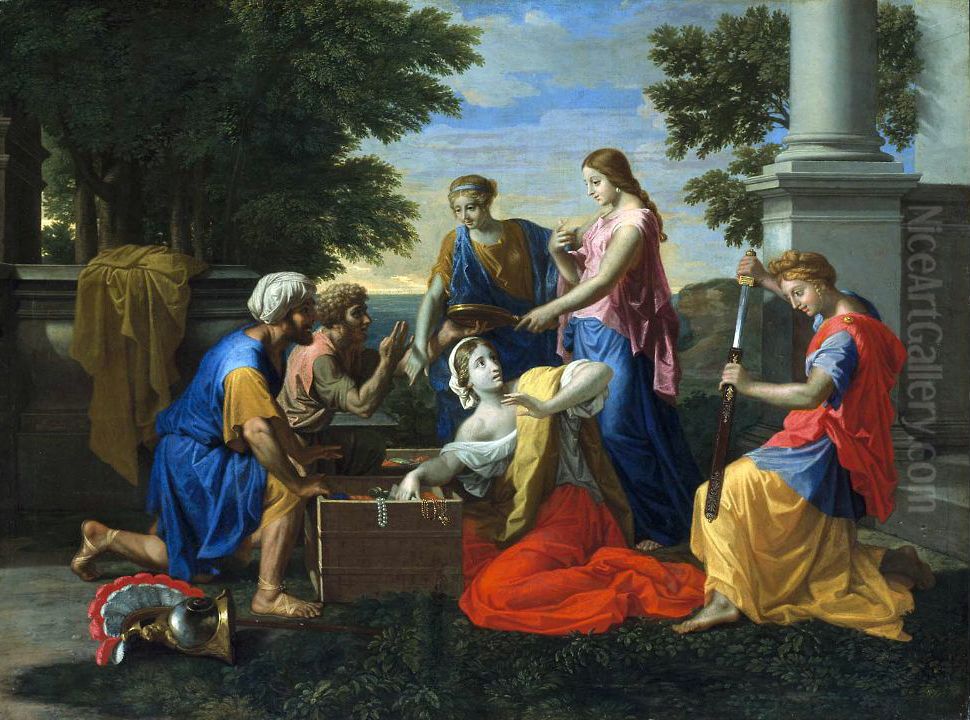 Achille parmi les filles du roi Lycomede Oil Painting by Nicolas Poussin