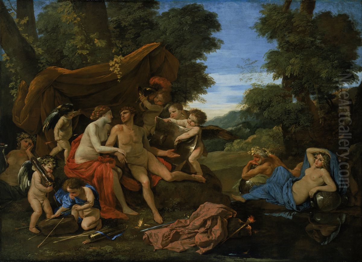 Mars and Venus Oil Painting by Nicolas Poussin