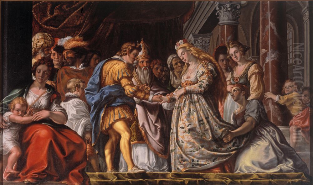 A betrothal Oil Painting by Francis Cleyn