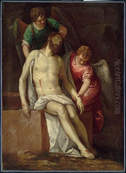 The Dead Christ Supported by Angels Oil Painting by Paolo Veronese (Caliari)