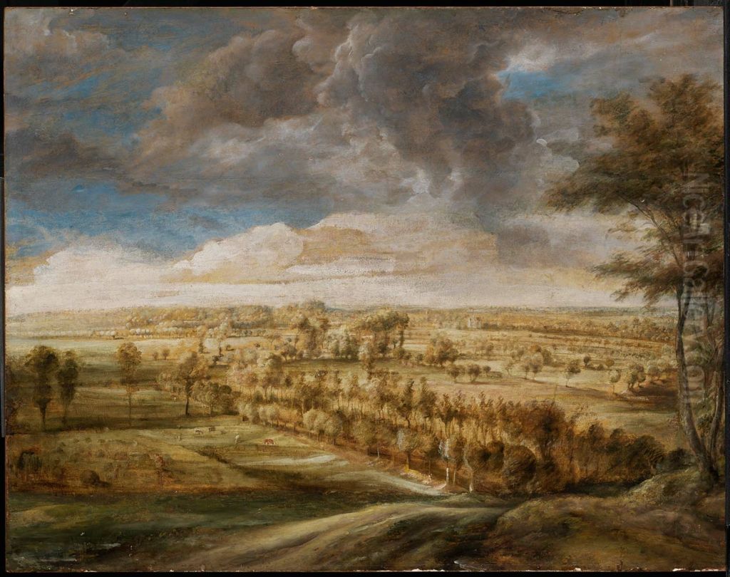 Landscape with an Avenue of Trees Oil Painting by (studio of) Rubens, Peter Paul
