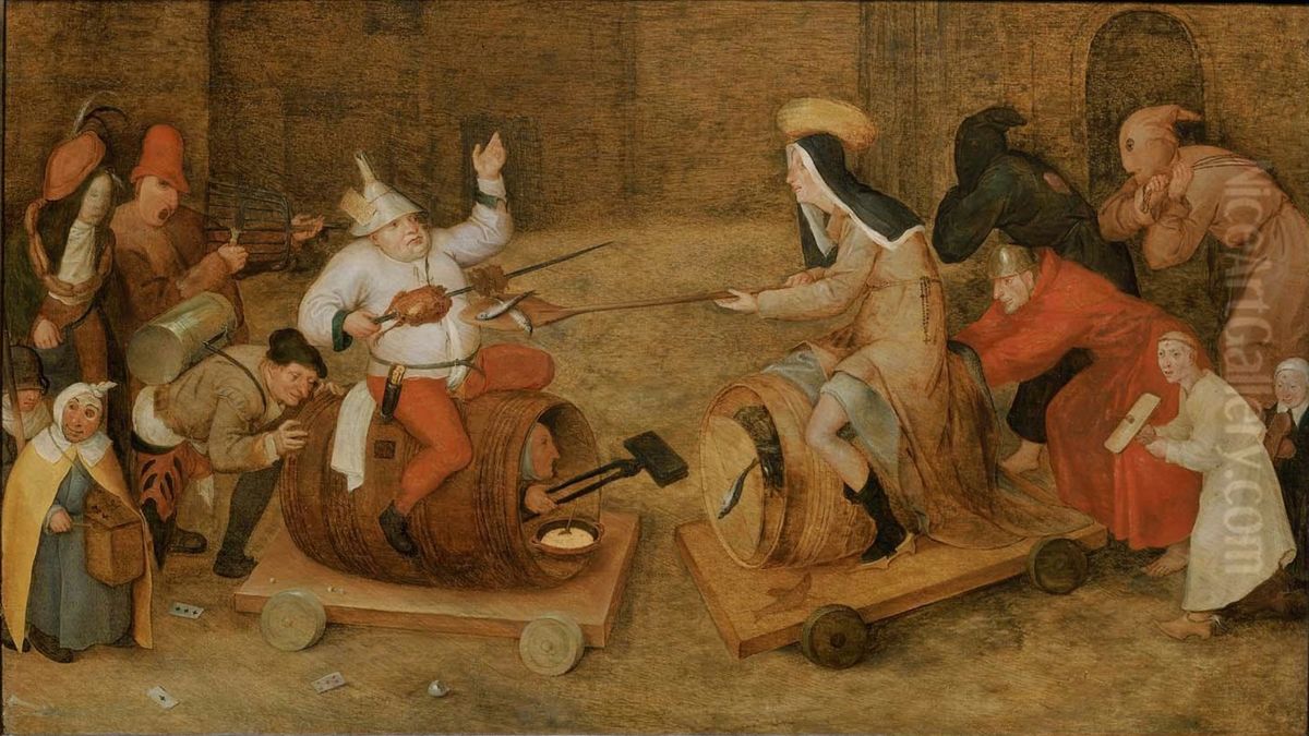 Combat between Carnival and Lent Oil Painting by Pieter Brueghel the Elder