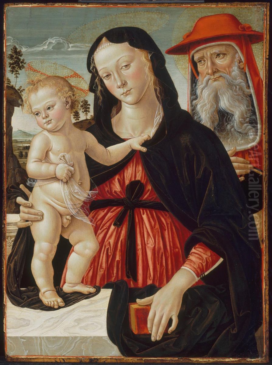 Virgin and Child with Saint Jerome Oil Painting by Pinturicchio