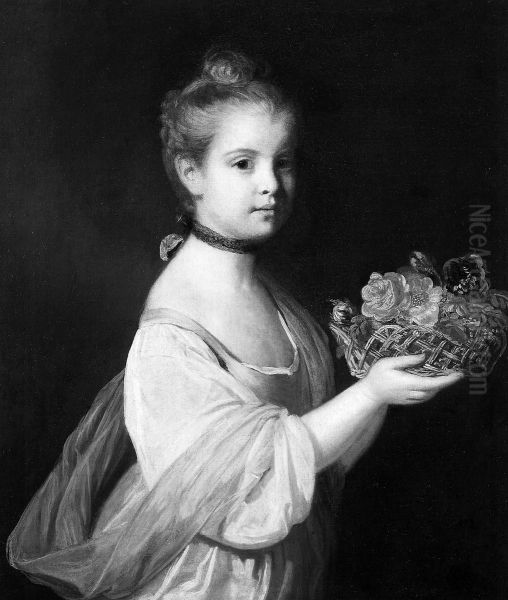 Henrietta Edgcumbe Oil Painting by Of Sir Joshua Reynolds
