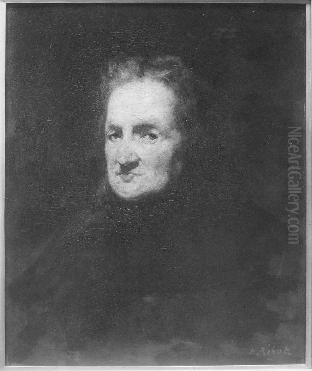 Portrait of the Artist's Mother Oil Painting by Augustin Theodule Ribot