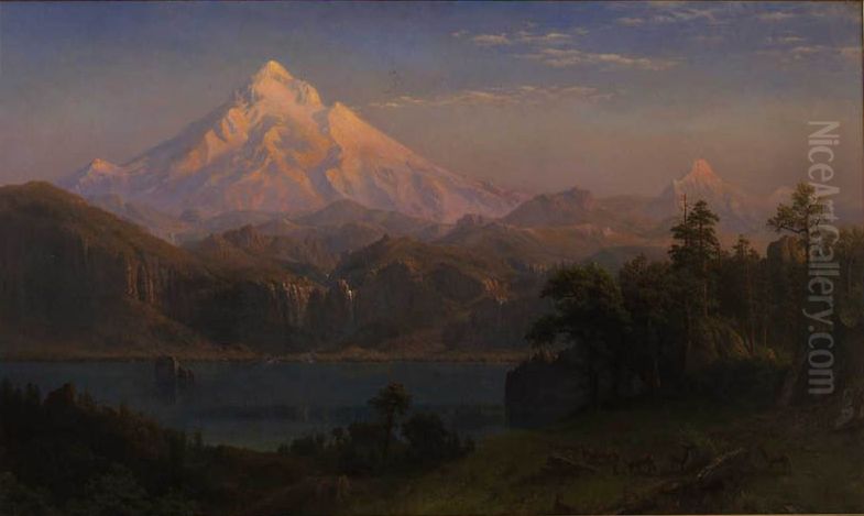 Mount Hood Oil Painting by Albert Bierstadt