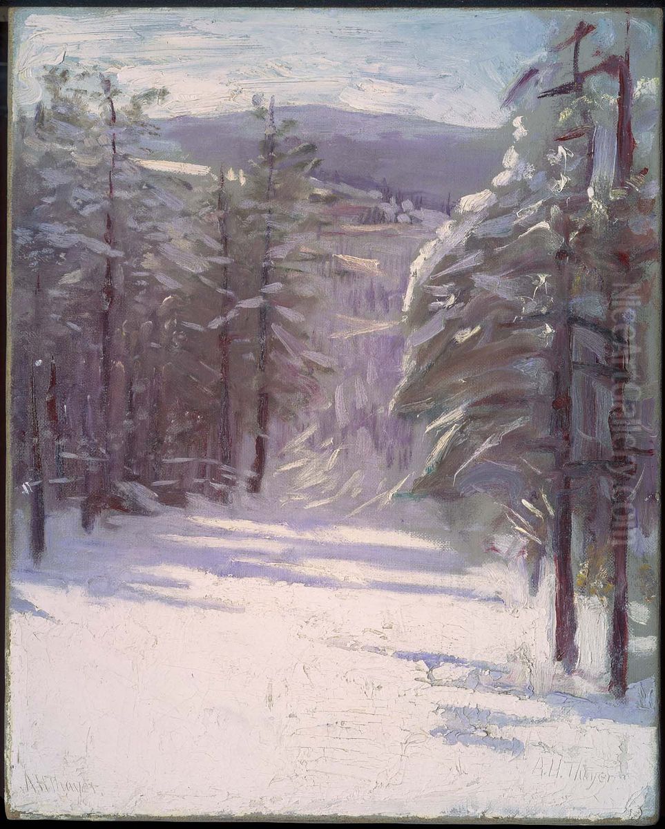 Winter Scene Oil Painting by Abbott Handerson Thayer