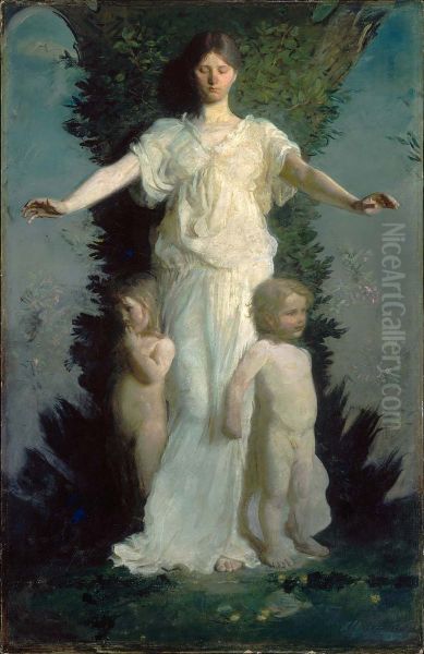 Caritas Oil Painting by Abbott Handerson Thayer