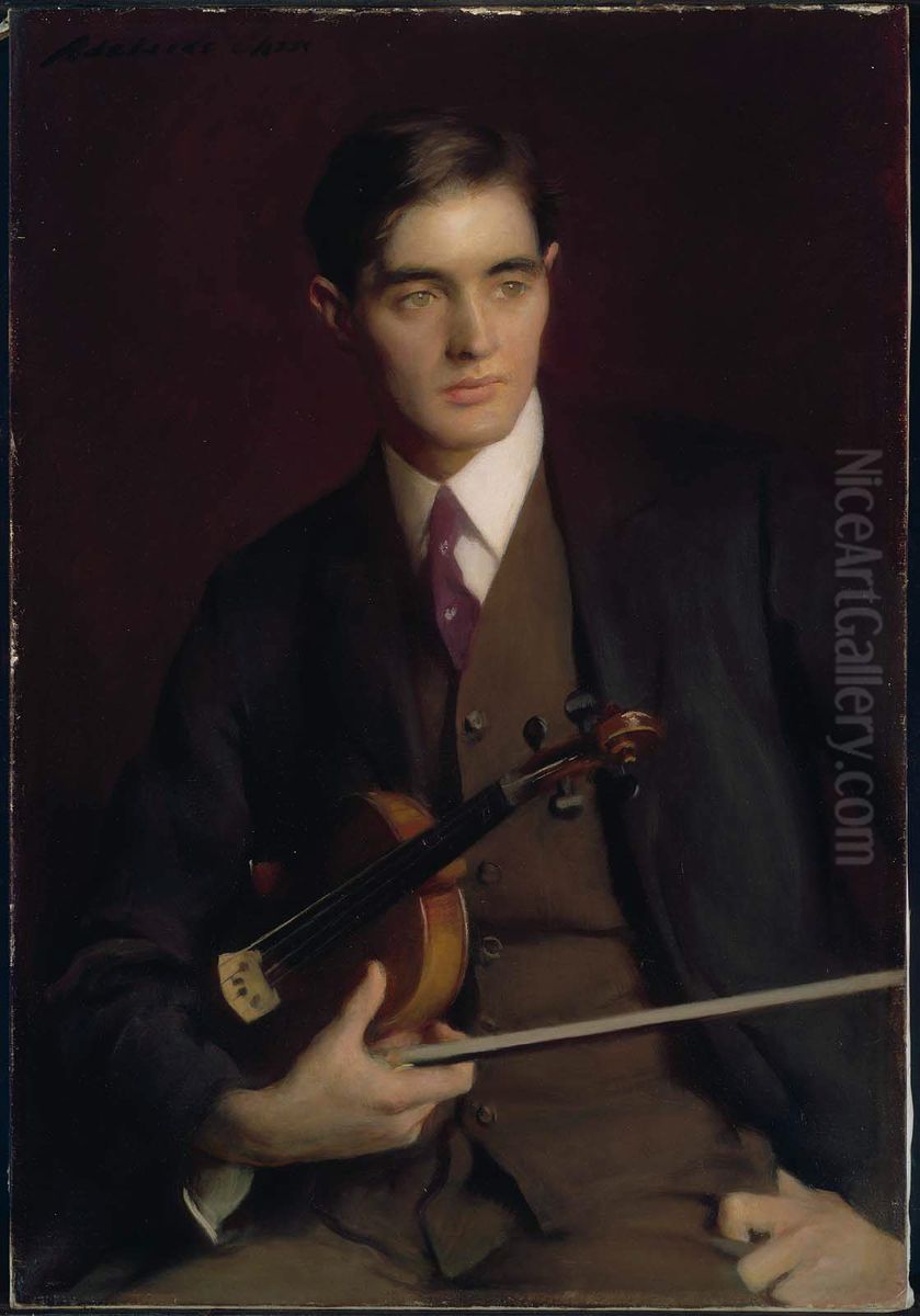 The Violinist (John Murray) Oil Painting by Adelaide Cole Chase