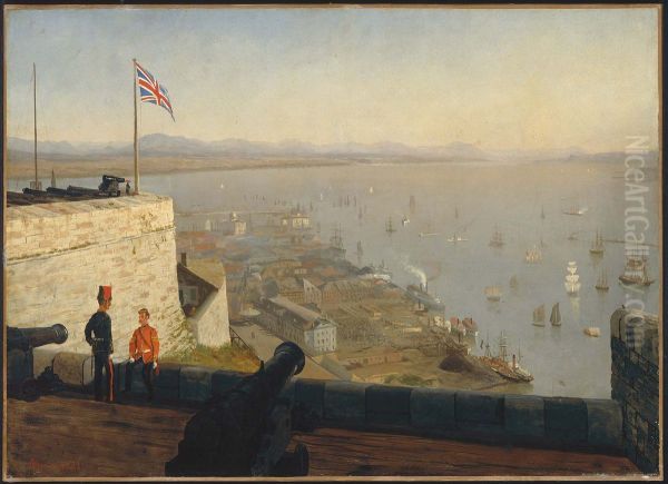 St. Lawrence River, from the Citadel, Quebec Oil Painting by Albert Bierstadt