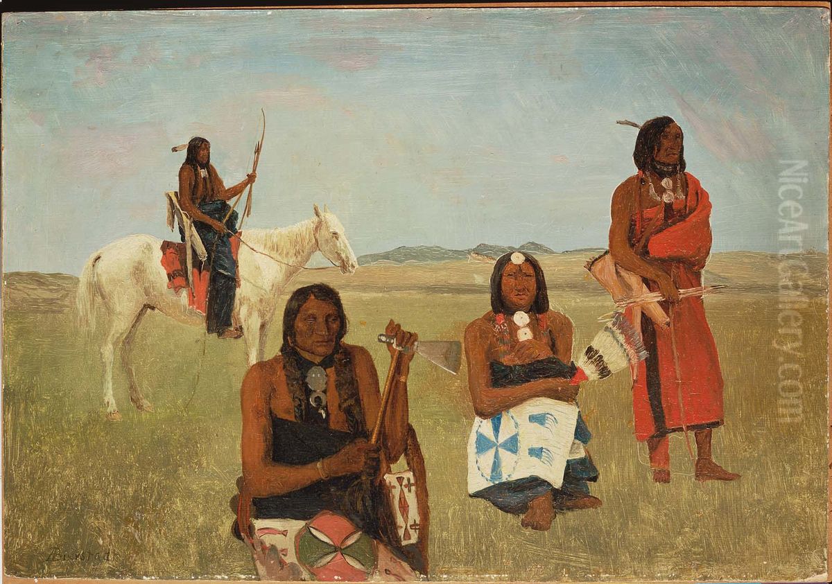 Indians near Fort Laramie Oil Painting by Albert Bierstadt