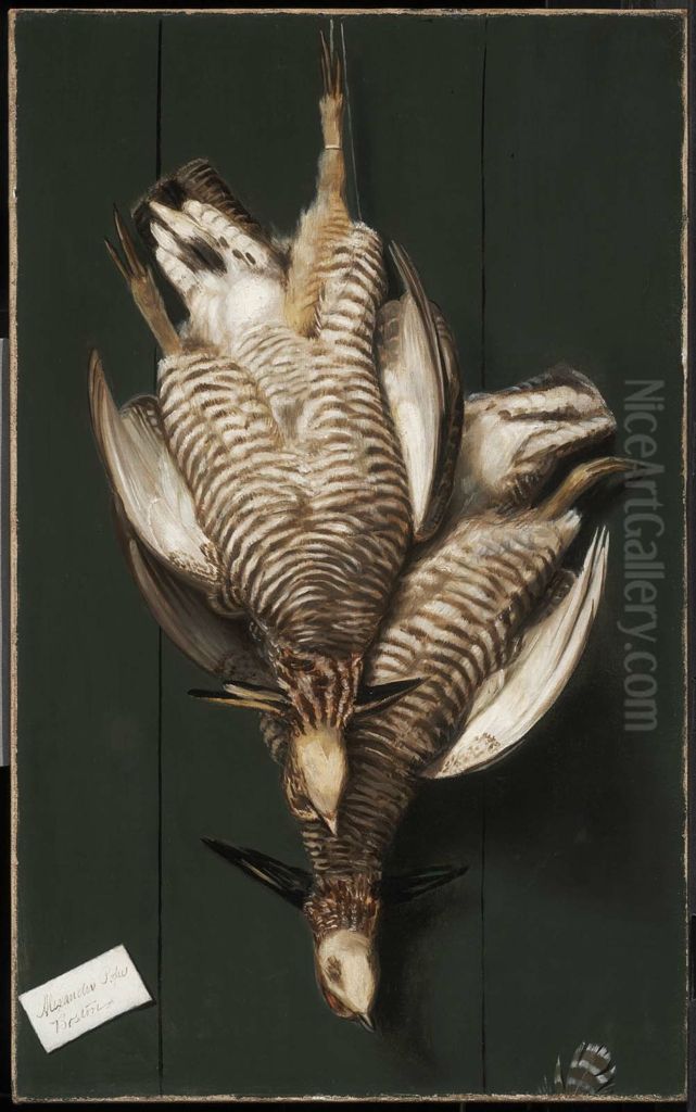 Still Life with Two Game Birds Oil Painting by Alexander Pope