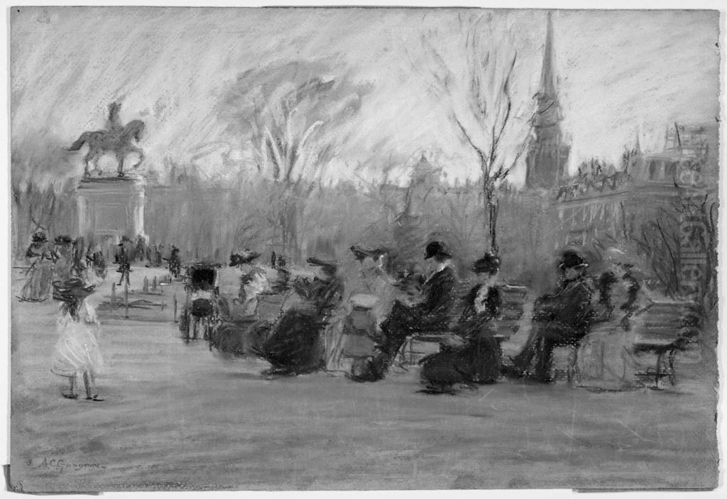 Late November Afternoon, Public Garden Oil Painting by Arthur Clifton Goodwin