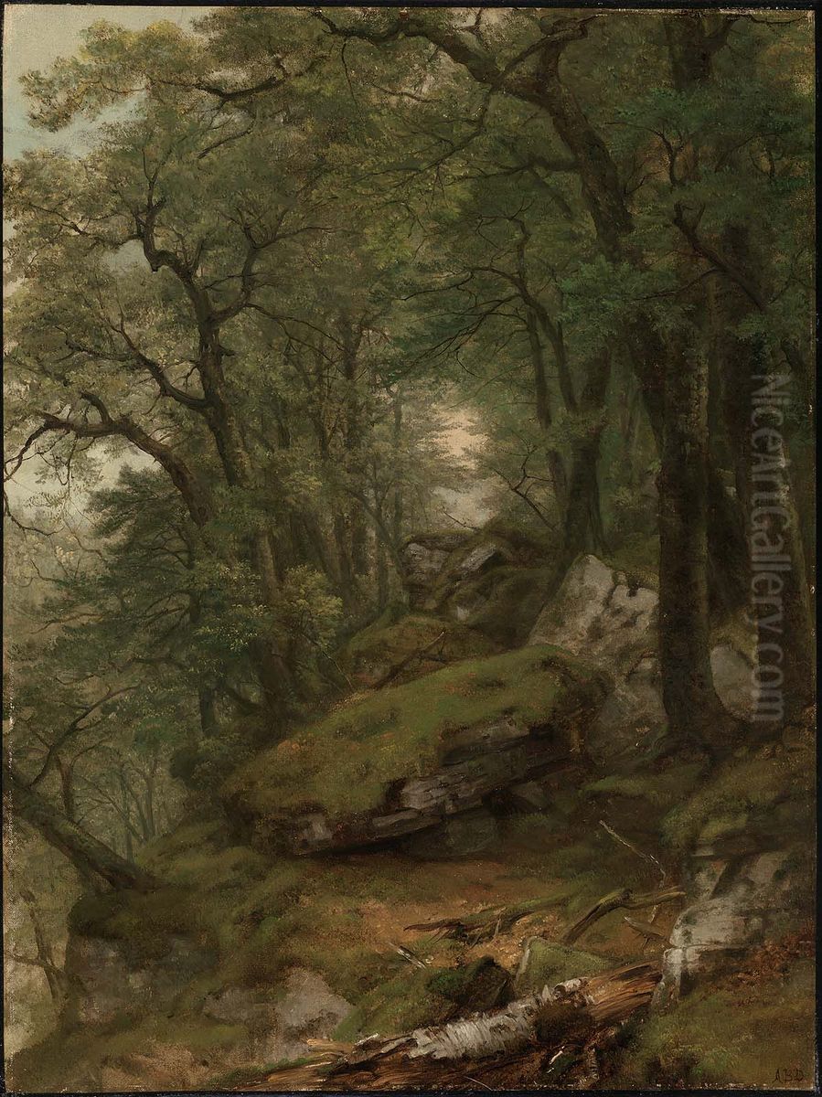 Woodland Interior Oil Painting by Asher Brown Durand