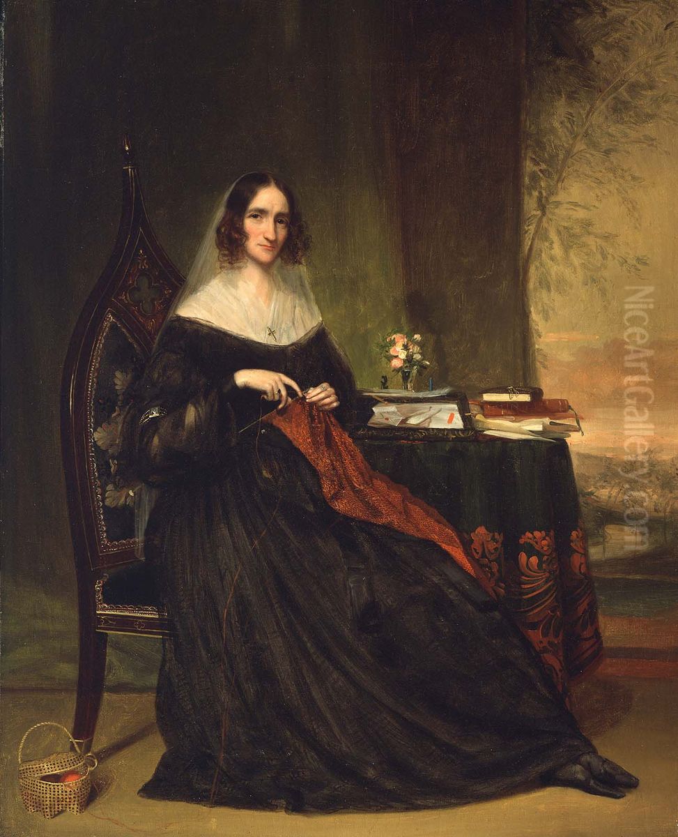 Mrs. Abbott Lawrence (Katherine Bigelow) Oil Painting by Chester Harding