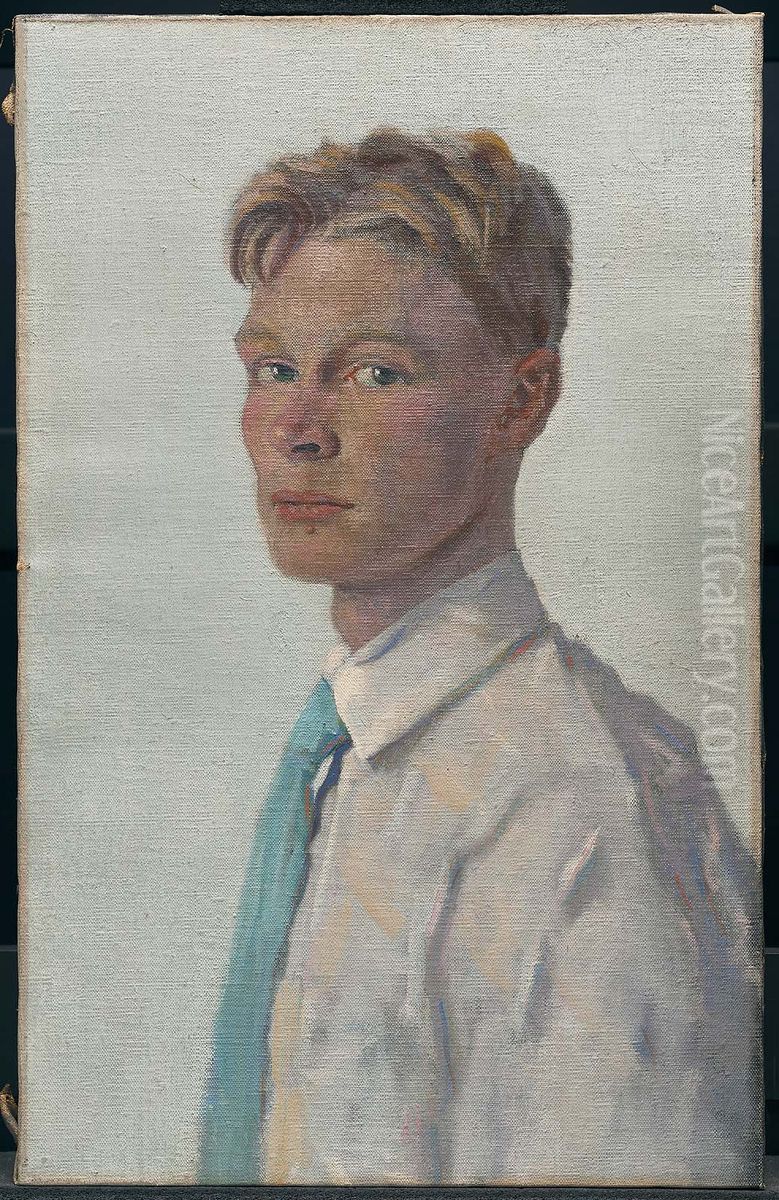 Portrait of a Young Man Oil Painting by Denman Ross