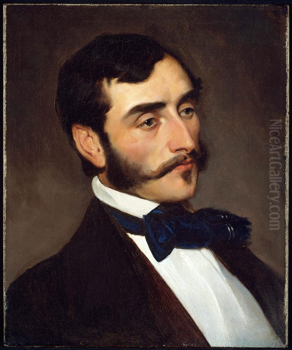 William Morris Hunt Oil Painting by Emanuel Leutze