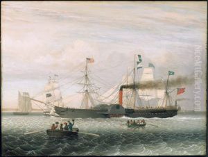 The Britannia entering Boston harbour