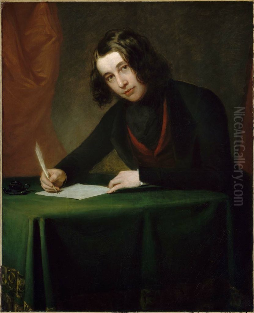 Charles Dickens Oil Painting by Francis Alexander