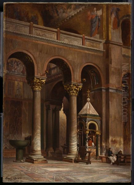 Chapel of the Crucifix, Saint Mark's, Venice Oil Painting by Frank Hill Smith