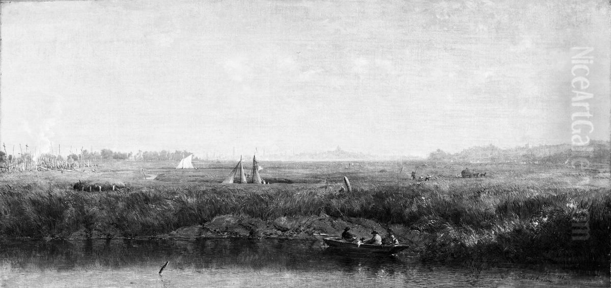 Medford Marshes Oil Painting by George Loring Brown