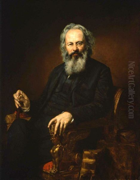 Portrait of Orestes A. Brownson Oil Painting by George Peter Alexander Healy
