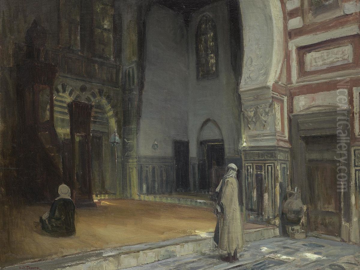Interior of a Mosque, Cairo Oil Painting by Henry Ossawa Tanner