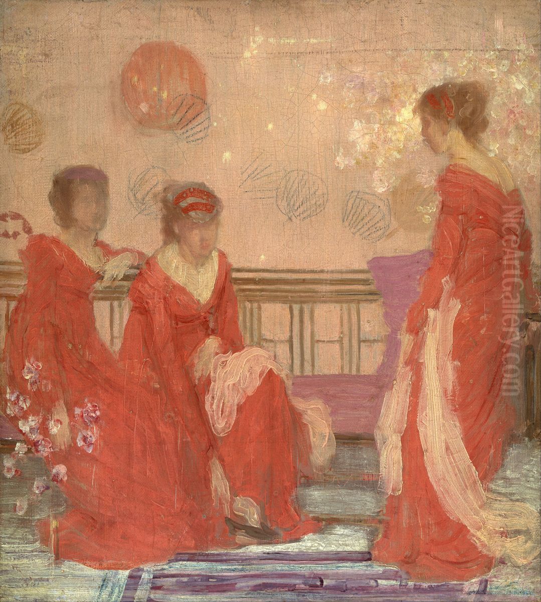 Harmony in Flesh Colour and Red Oil Painting by James McNeill Whistler