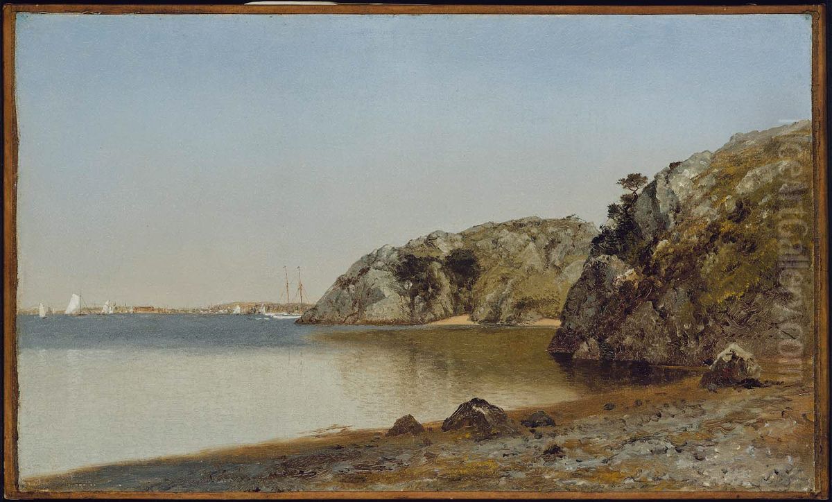 Cliffs at Newport, Rhode Island Oil Painting by John Frederick Kensett