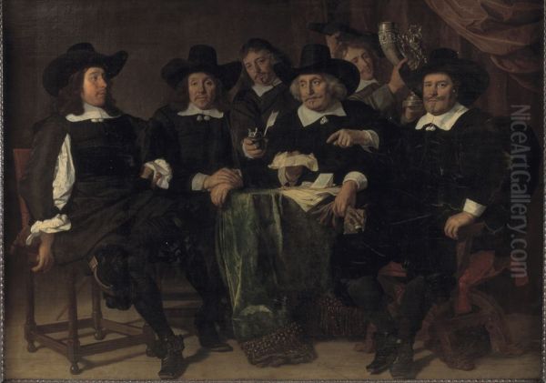 De overlieden van de Voetboogdoelen Oil Painting by Bartholomeus Van Der Helst