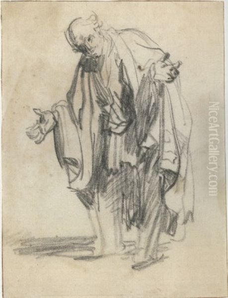 Old Man with Outspread Arms Oil Painting by Rembrandt